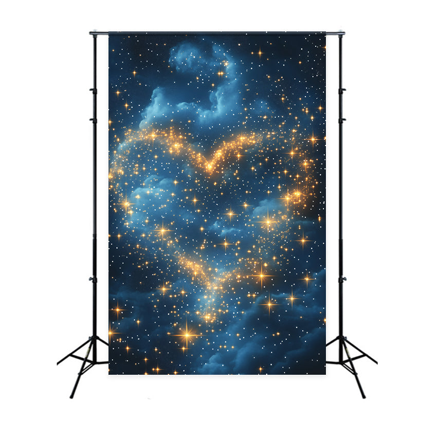 Toile de fond Étoiles Galaxie Cœur Romantique GQ5-65