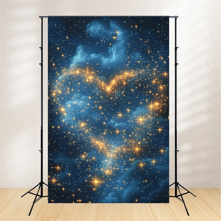 Toile de fond Étoiles Galaxie Cœur Romantique GQ5-65