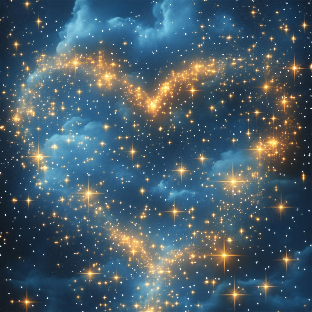 Toile de fond Étoiles Galaxie Cœur Romantique GQ5-65