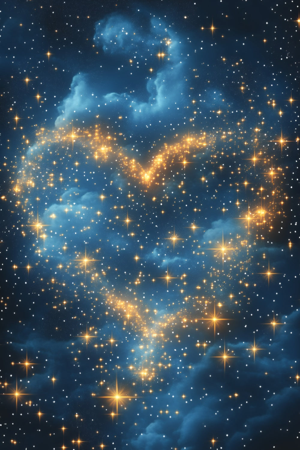 Toile de fond Étoiles Galaxie Cœur Romantique GQ5-65
