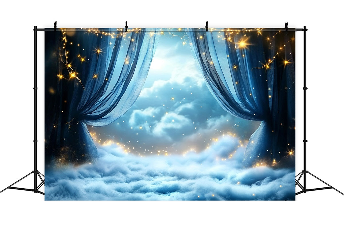 Toile de fond Ciel Étoilé Rideaux Étoiles Nuage Fantaisie GQ5-66