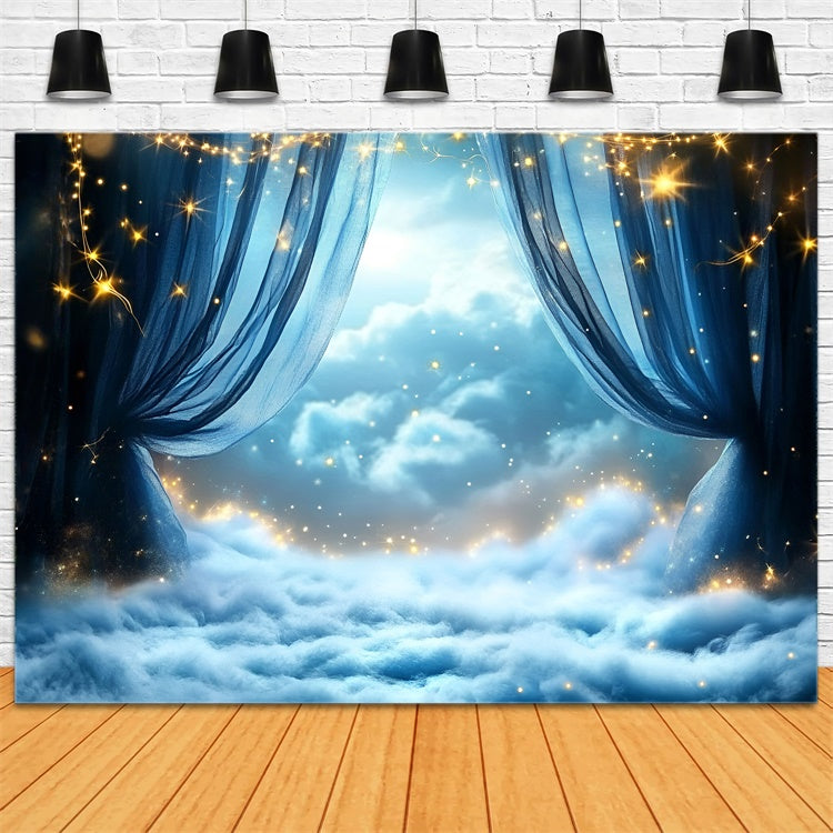 Toile de fond Ciel Étoilé Rideaux Étoiles Nuage Fantaisie GQ5-66