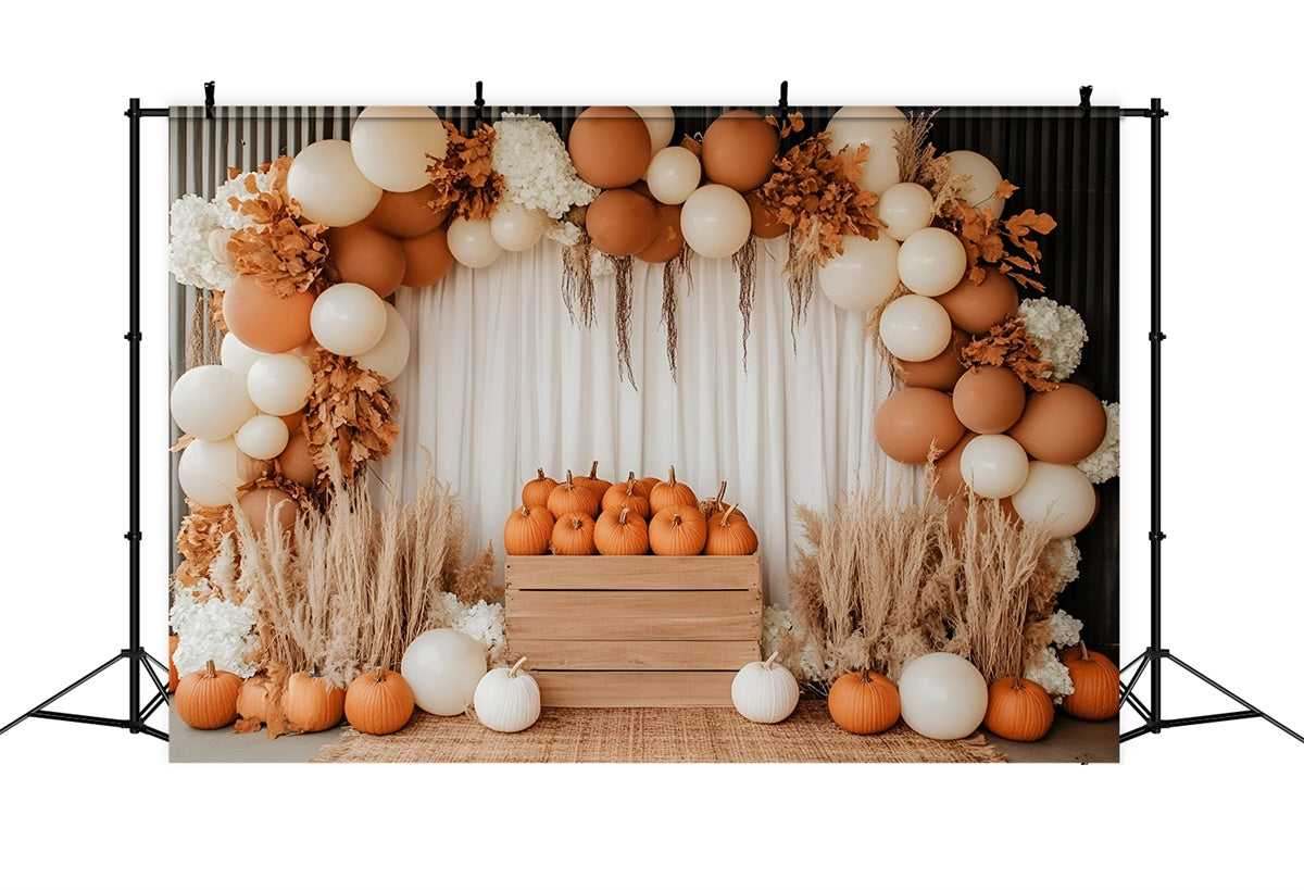 Toile de fond Automne Caisse à Citrouilles Arche de Ballons GQ5-74
