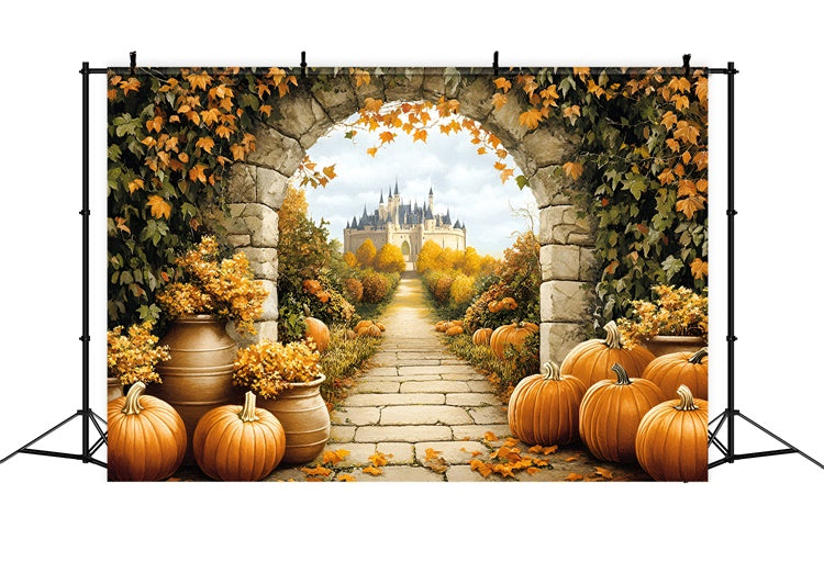 Toile de fond Photo Automne Bosquet Royal Citrouille GQ57-102