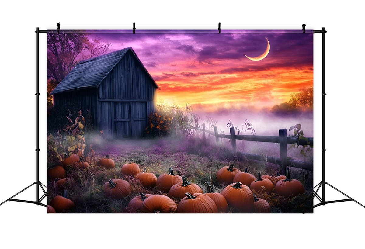 Toile de fond Photo Automne Citrouille Brouillard Fantaisie GQ57-107