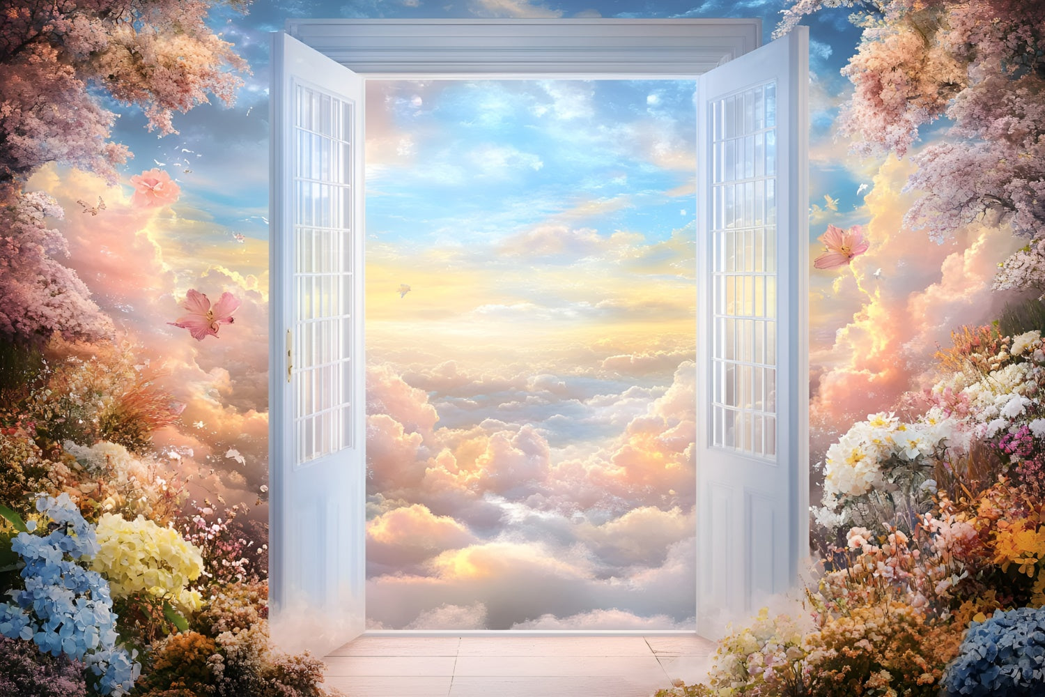 Toile de fond Ciel Pastel Jardin Entrée GQ57-113