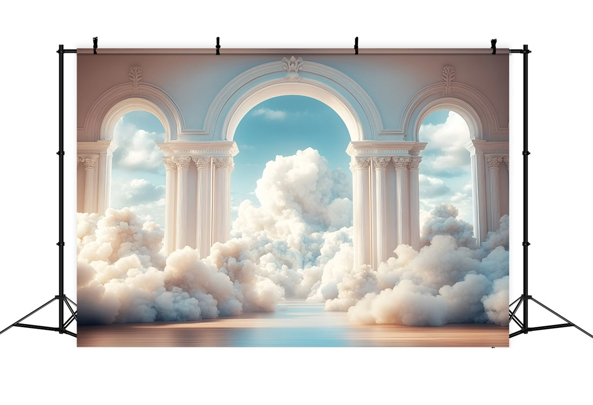 Toile de fond Ciel Nuageux Arche Ciel Colonnades GQ57-124