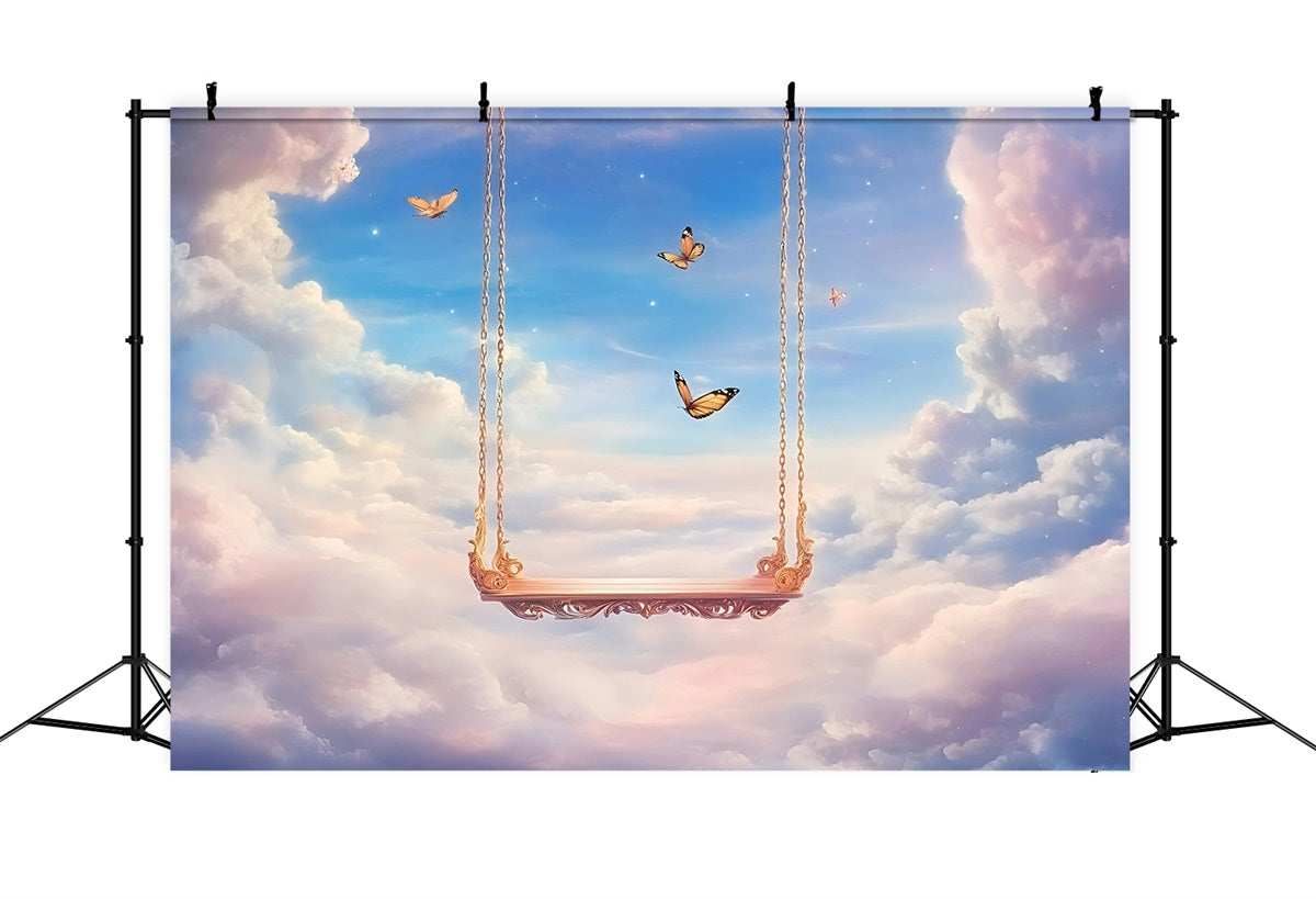 Toile de fond Ciel Nuageux Papillon Ciel Pastel GQ57-130