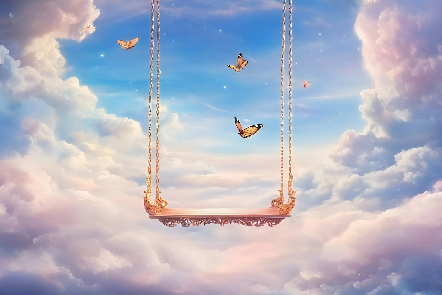 Toile de fond Ciel Nuageux Papillon Ciel Pastel GQ57-130