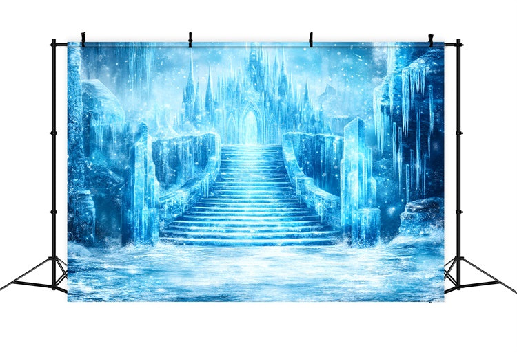 Toile de fond Hiver Château de Cristal Gelé GQ57-142