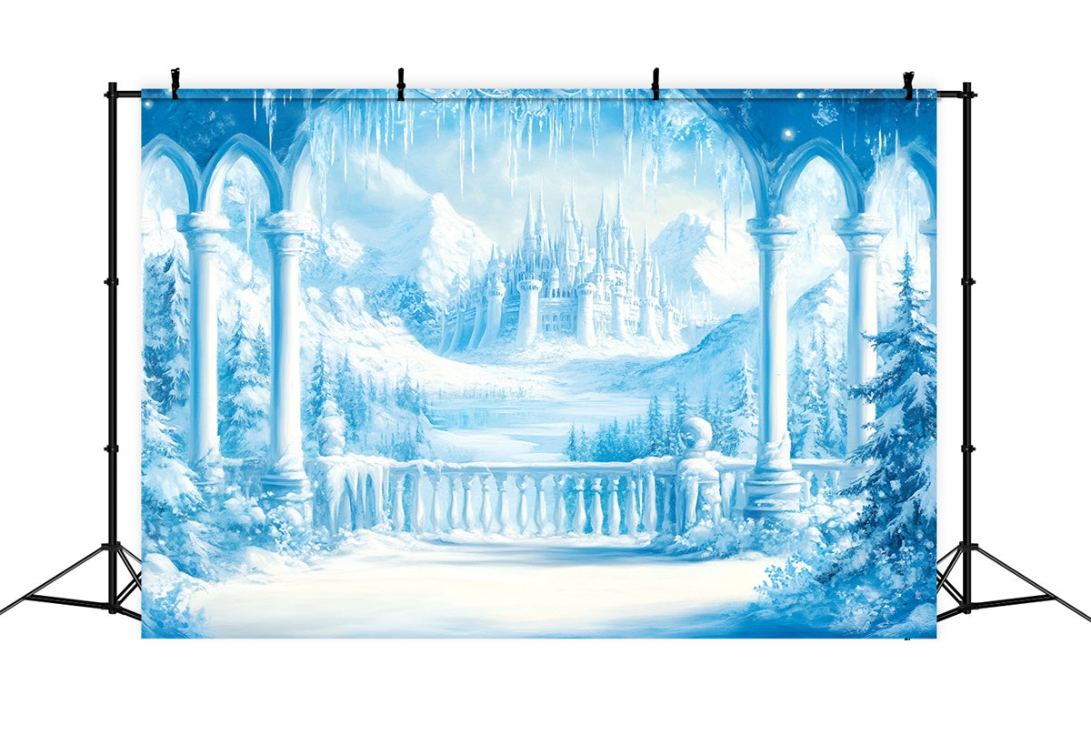 Toile de fond Hiver Palais de Neige Château Gelé GQ57-147