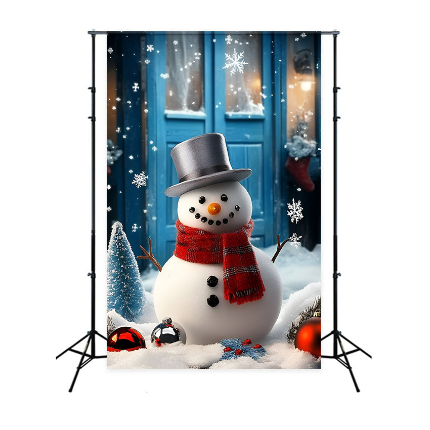 Toile de fond Hiver Bonhomme de Neige Accueillant GQ57-155