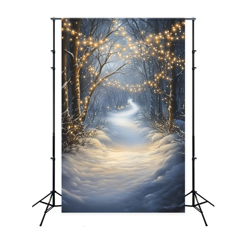 Toile de fond Hiver Forêt Éclat Silencieux GQ57-160