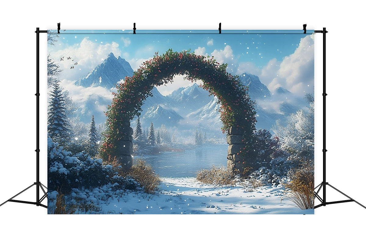 Toile de fond Hiver Arche Floraison Hivernale GQ57-169