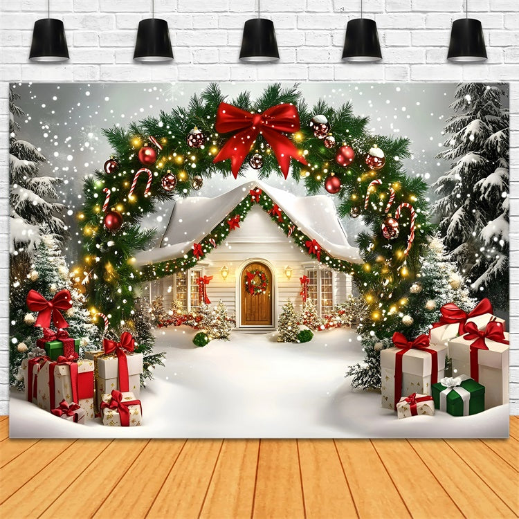 Toile de fond Noël Accueil du Chalet de Noël GQ57-17