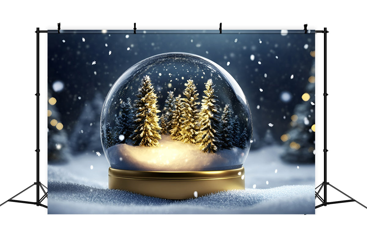 Toile de fond Hiver Forêt Globe Enchanté GQ57-173