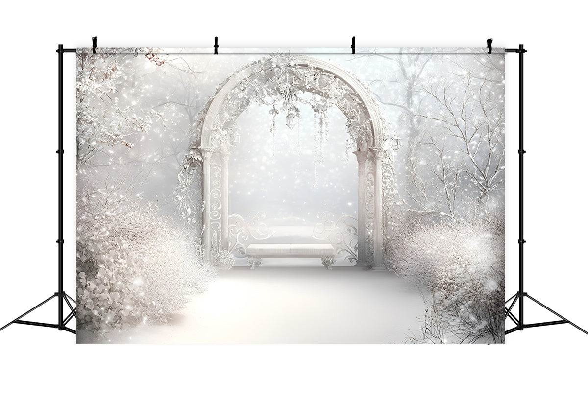 Toile de fond Hiver Arche Élégance Givrée GQ57-175