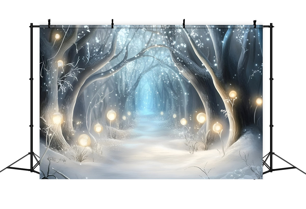 Toile de fond Hiver Forêt Brillance Mystique GQ57-176