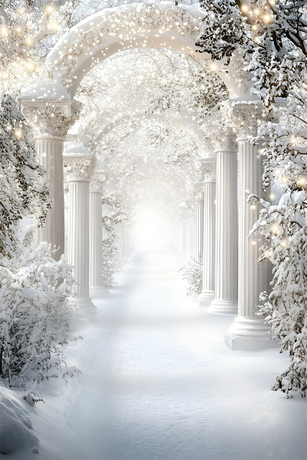 Toile de fond Hiver Arche Royale Corridor Neigeux GQ57-177