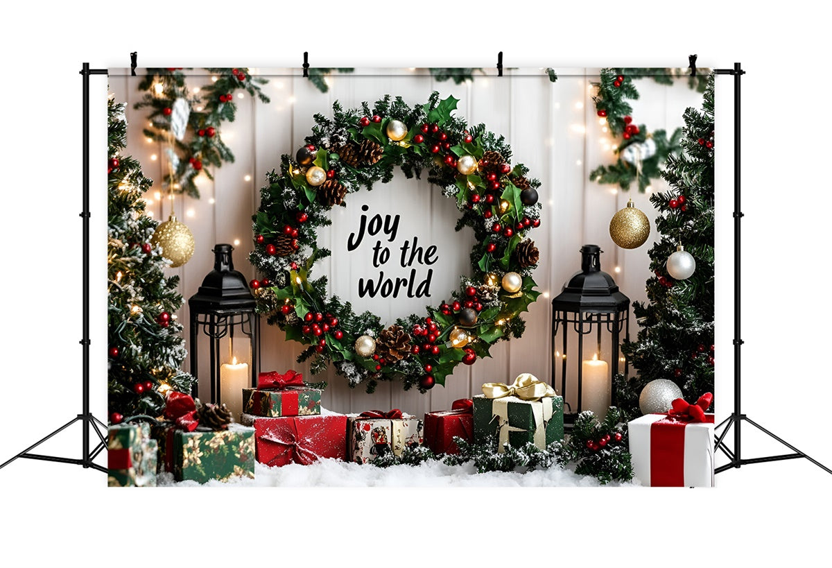 Toile de fond photo Noël Guirlande Lumineuse et Cadeaux GQ57-18