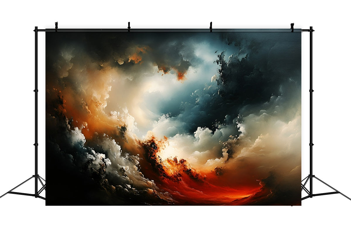 Toile de fond Photo Beaux-Arts Tissu Abstrait Orage Coucher Soleil GQ57-197