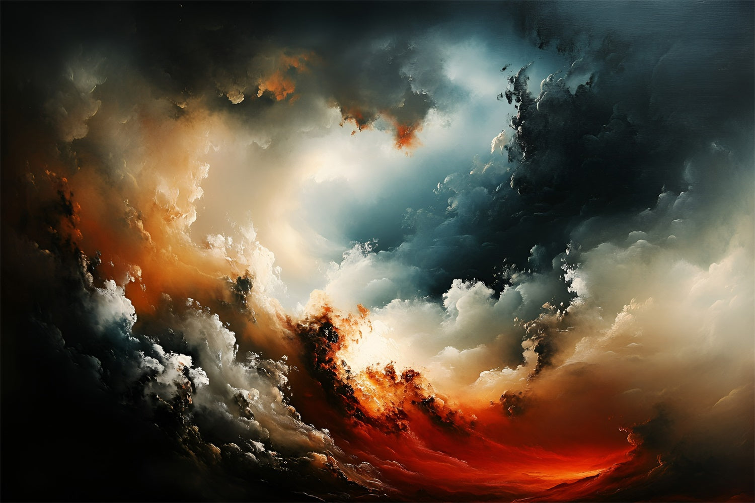 Toile de fond Photo Beaux-Arts Tissu Abstrait Orage Coucher Soleil GQ57-197