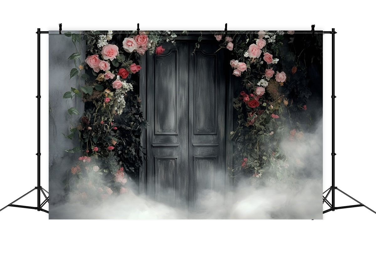 Toile de fond Artistique Photographie Tissu Floral Fumé GQ57-200