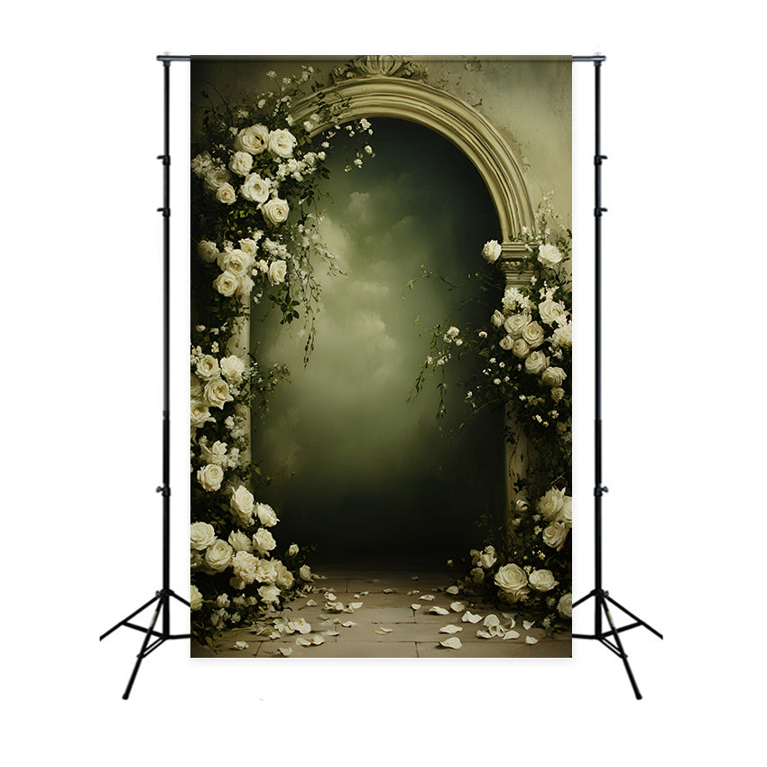 Toile de fond Photographie Beaux-Arts Arche Rose Blanche GQ57-201