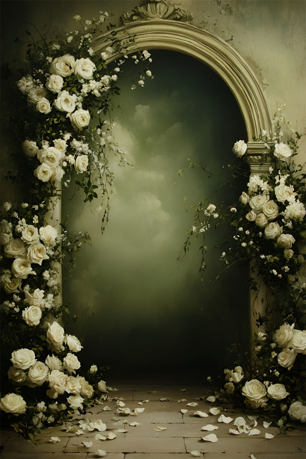 Toile de fond Photographie Beaux-Arts Arche Rose Blanche GQ57-201
