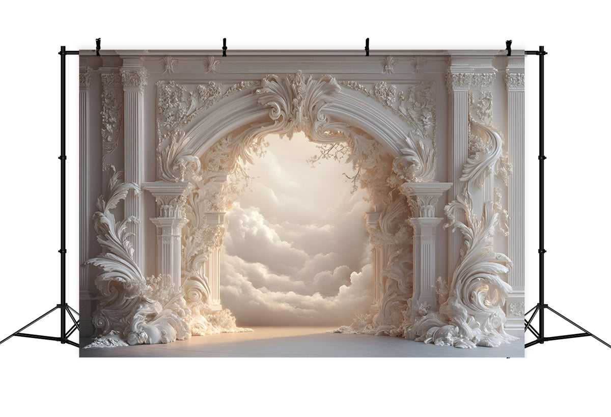 Toile de fond Photo Beaux-Arts Tissu Entrée Baroque Céleste GQ57-203