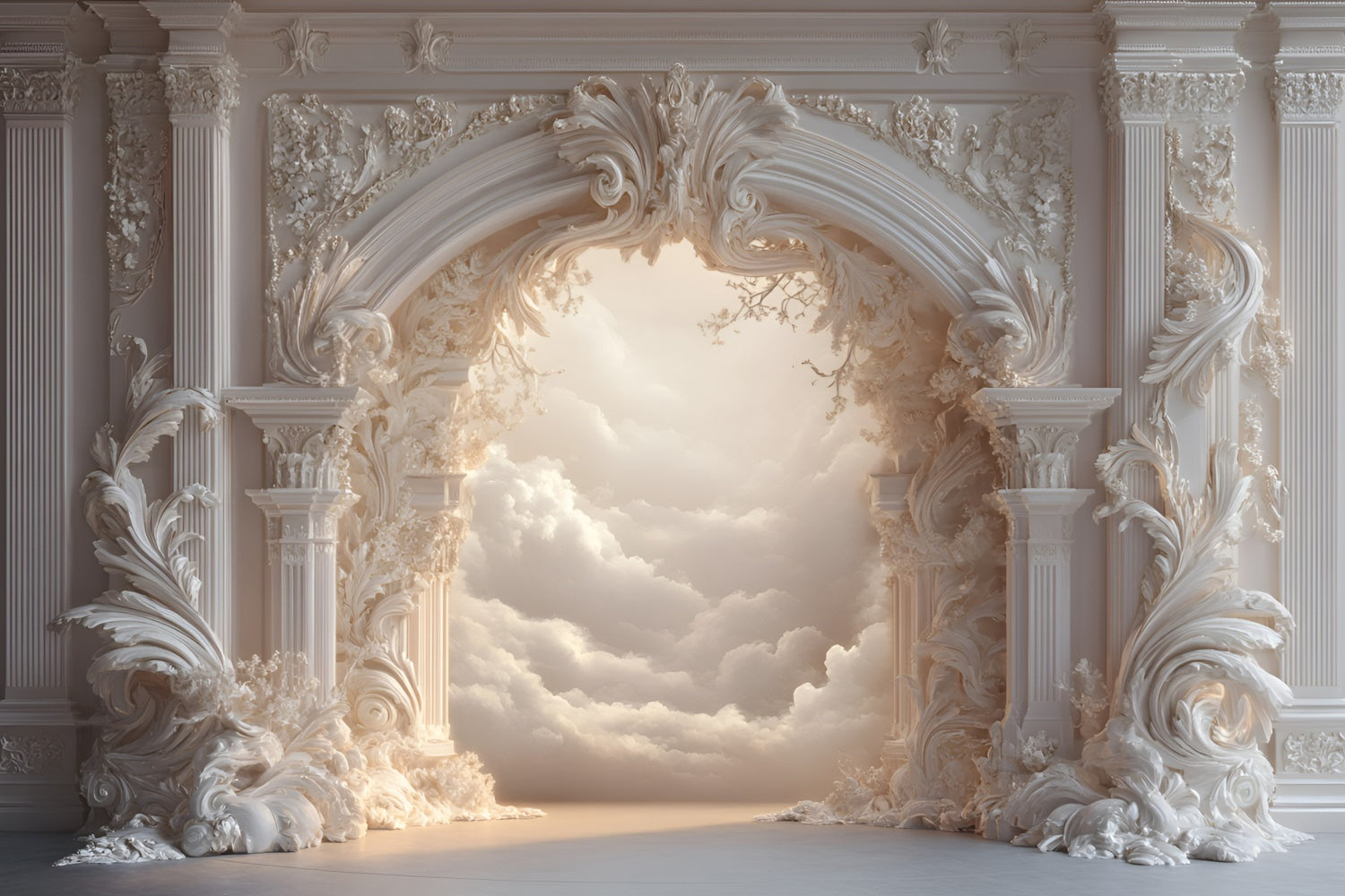 Toile de fond Photo Beaux-Arts Tissu Entrée Baroque Céleste GQ57-203
