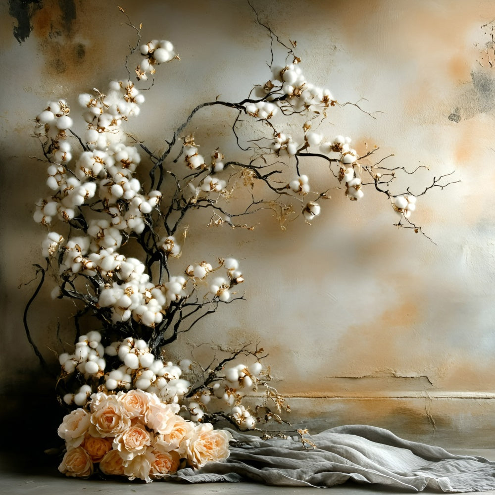 Toile de fond Beaux-Arts Tissu Sérénité Fleur Coton GQ57-205