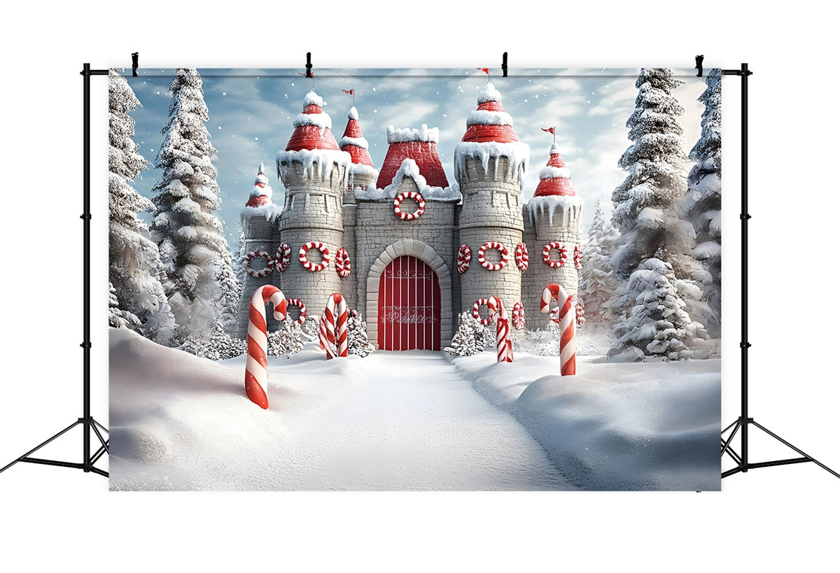 Toile de fond photo Noël Forteresse Douce d’Hiver GQ57-21