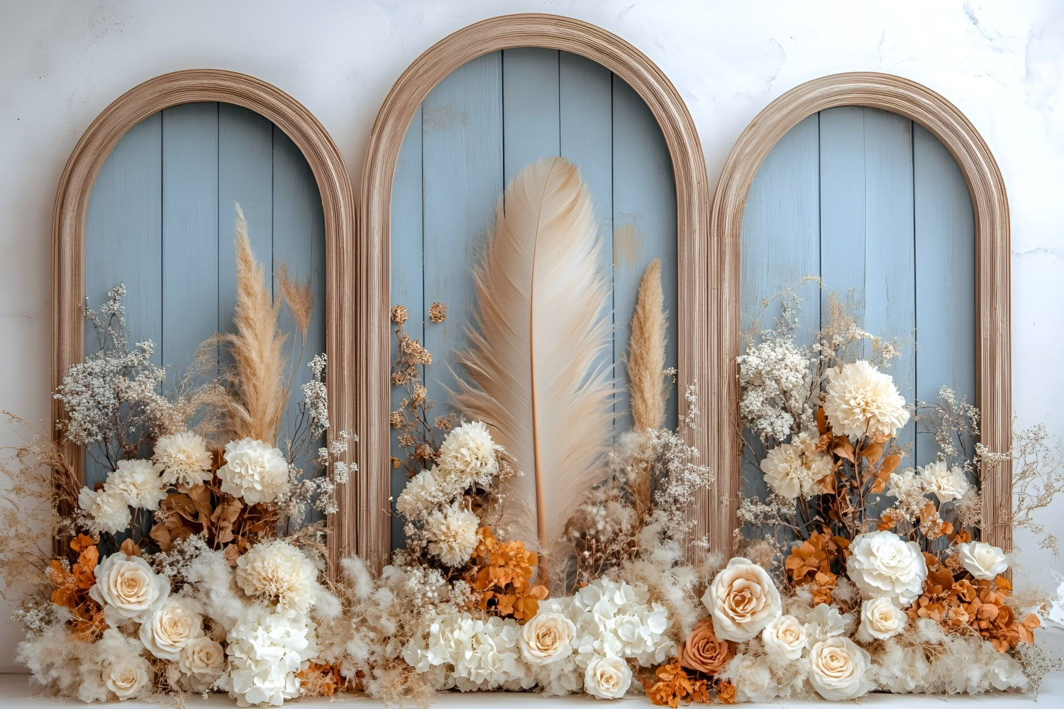 Toile de fond bohème photo Jardin Plumes Arc Photographie GQ57-214