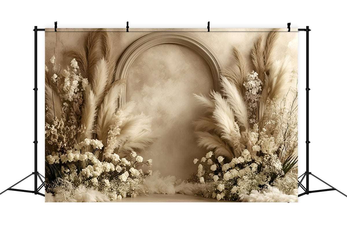 Toile de fond bohème Élégance Fleurs Séchées Arc GQ57-216