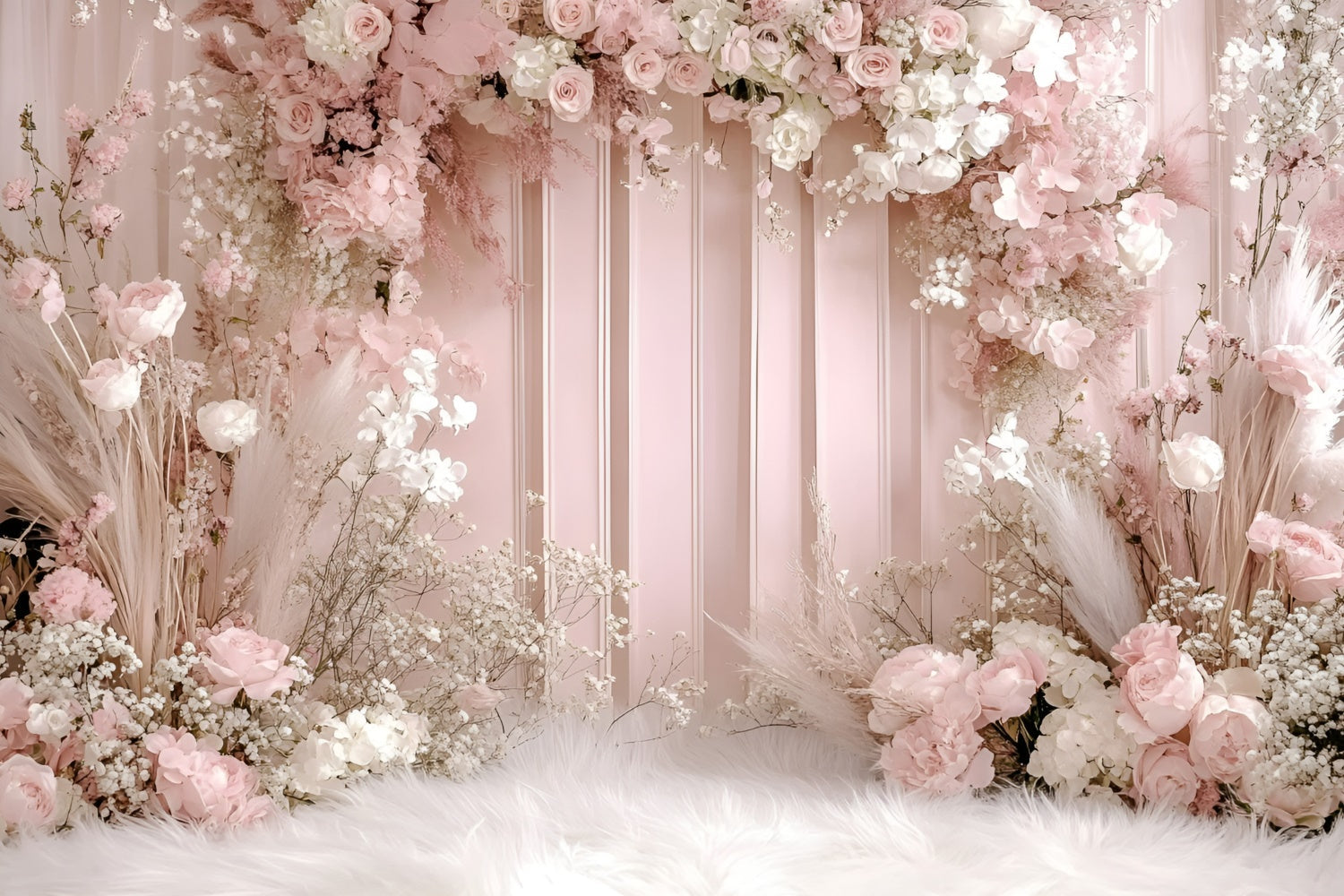 Toile de fond photo bohème Romance Jardin Rose GQ57-217