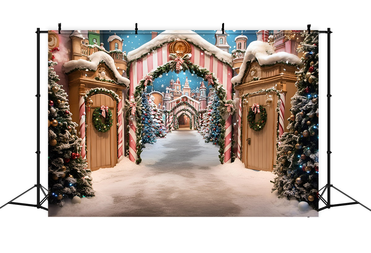 Toile de fond photo Noël Promenade Marché de Noël GQ57-22