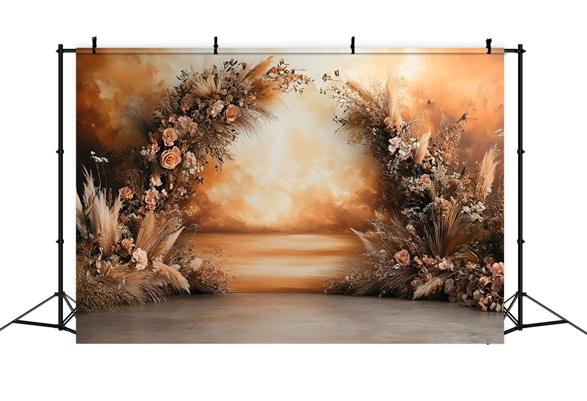 Toile de fond bohème Éclat Floral au Coucher du Soleil GQ57-225