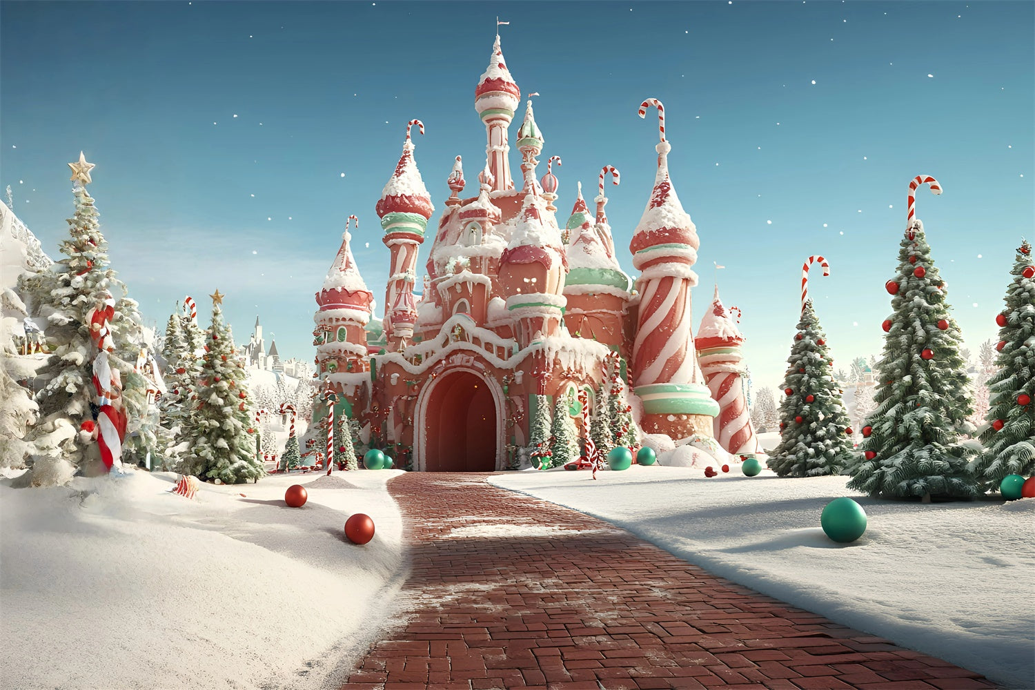 Toile de fond photo Noël Château Gourmand Joyeux GQ57-23
