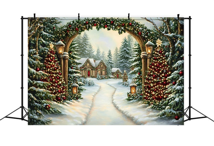 Toile de fond photo Noël Sentier Enchanté de Noël GQ57-40