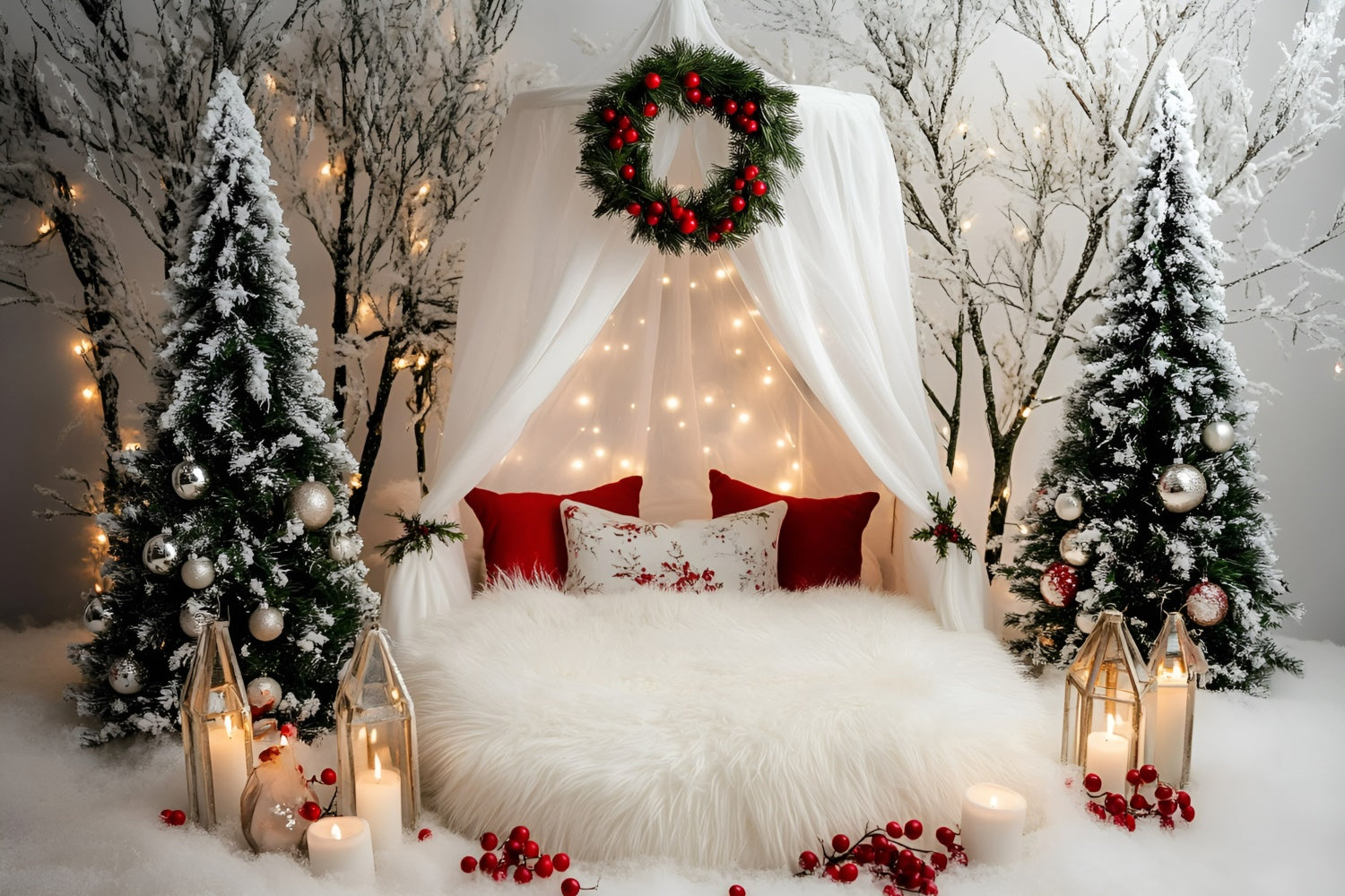 Toile de fond photo Noël Rêves Blancs d’Hiver GQ57-41