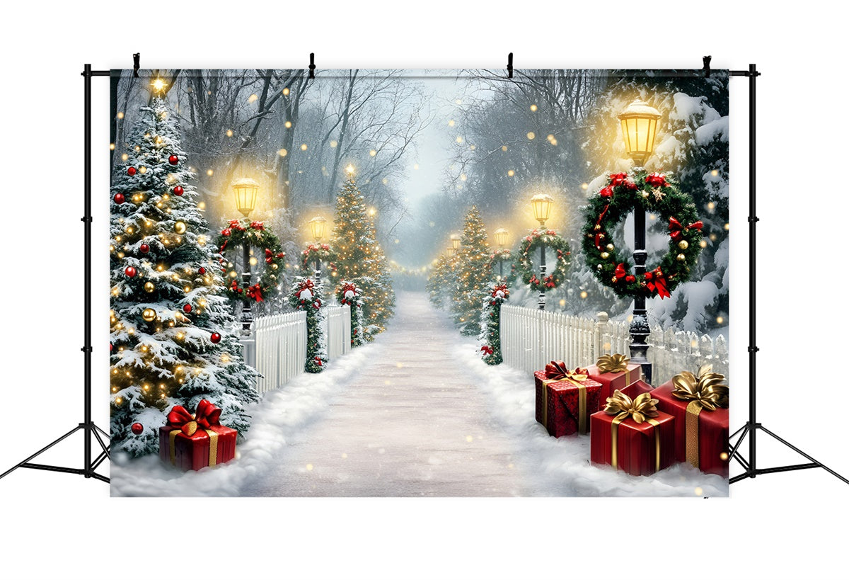 Toile de fond photo Noël Sentier de Noël Étincelant GQ57-45