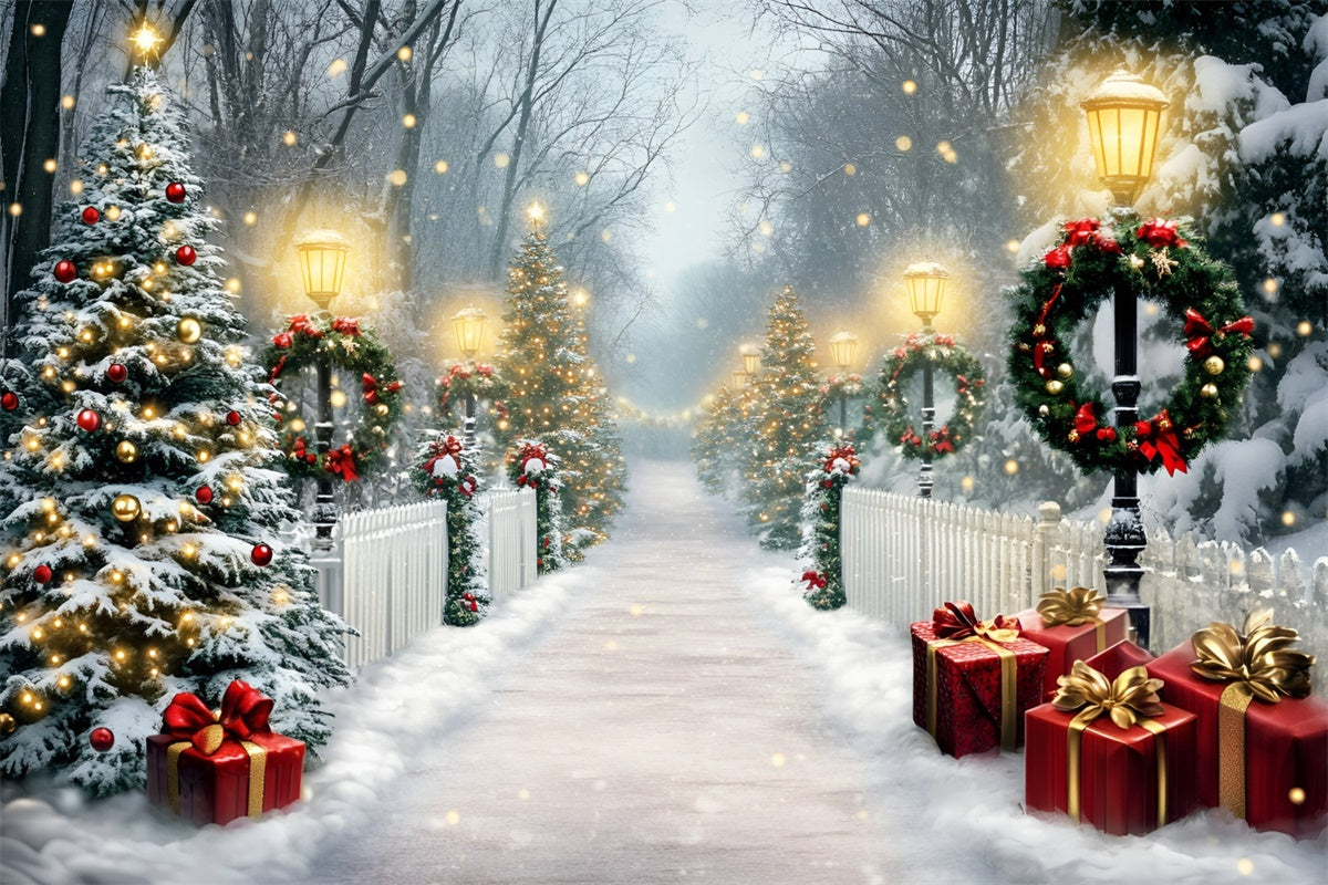 Toile de fond photo Noël Sentier de Noël Étincelant GQ57-45
