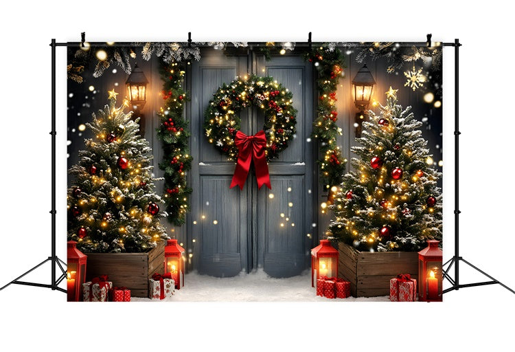 Toile de fond photo Noël Charme de Lumières et Guirlandes GQ57-50