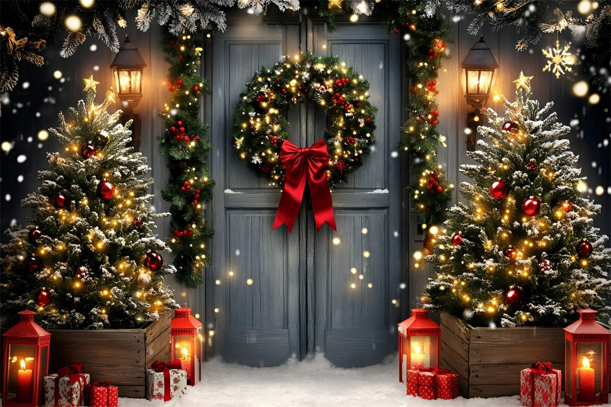 Toile de fond photo Noël Charme de Lumières et Guirlandes GQ57-50