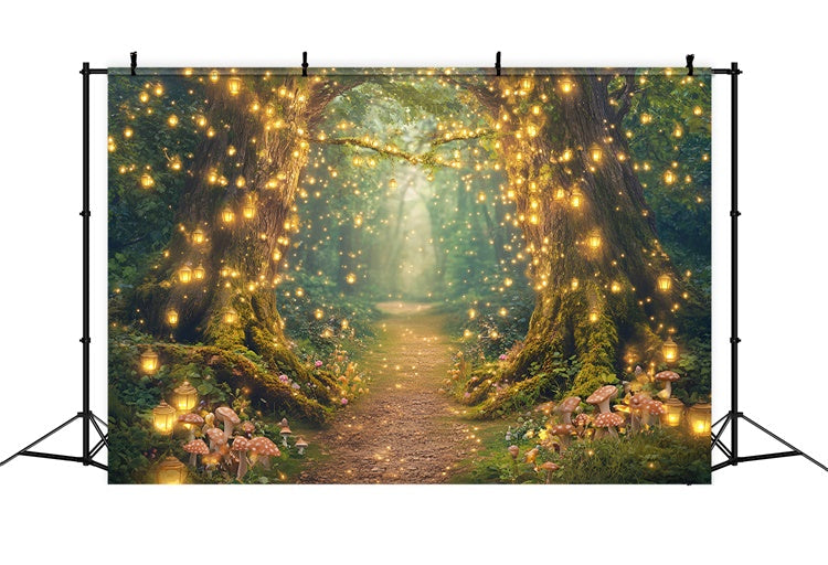 Toile de fond Photo Forêt Enchantée Lueur Lanterne GQ57-77