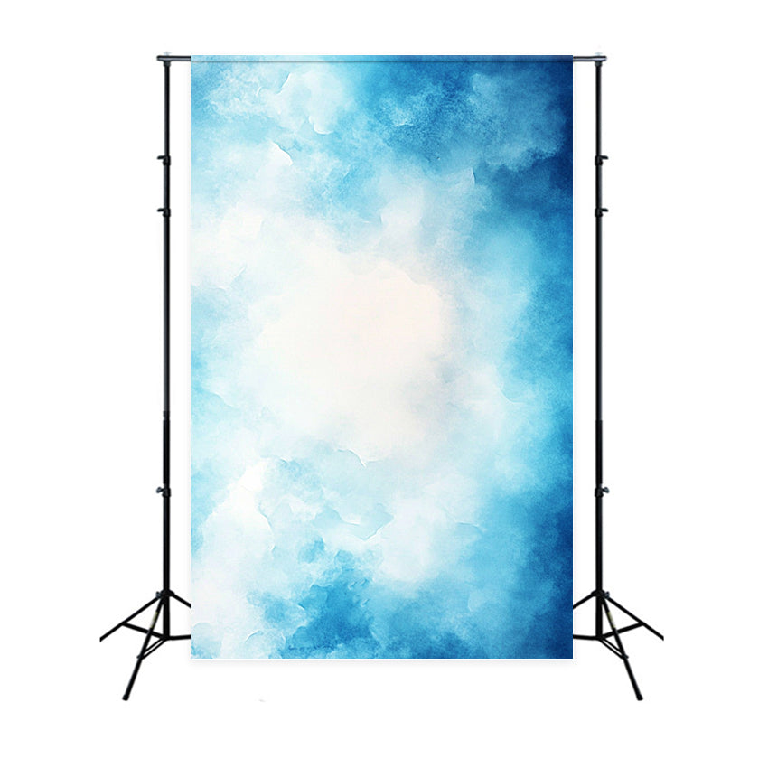 Fond Pour Photo Portrait Texture Nuage Aquarelle Bleu Douce GQ58-100
