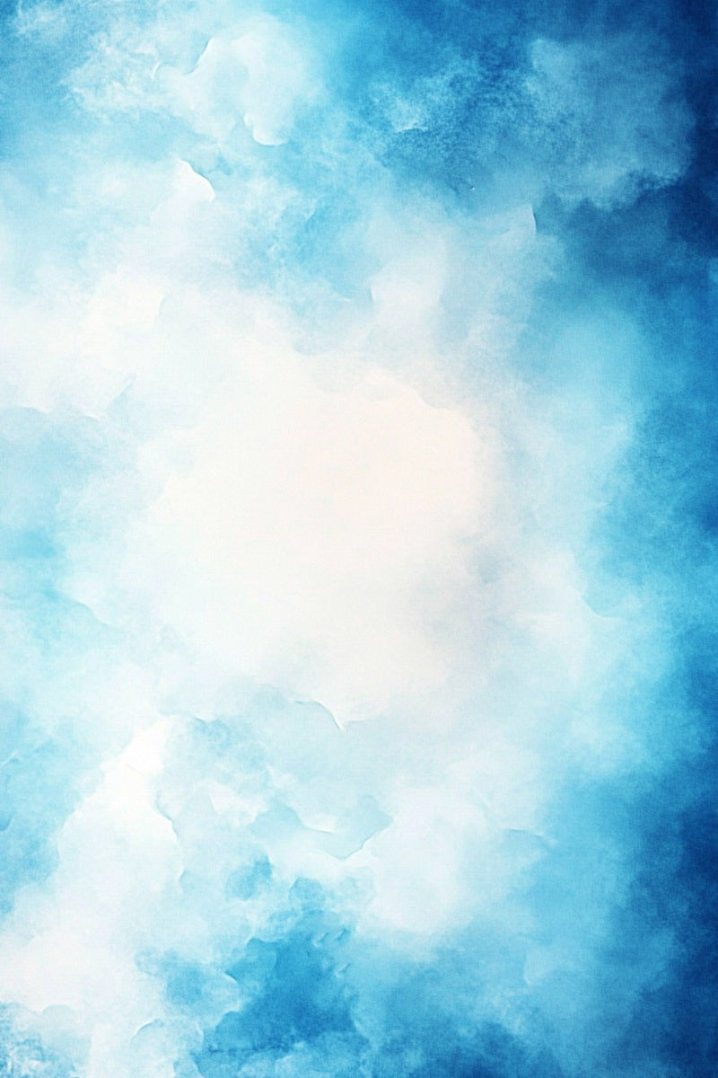Fond Pour Photo Portrait Texture Nuage Aquarelle Bleu Douce GQ58-100