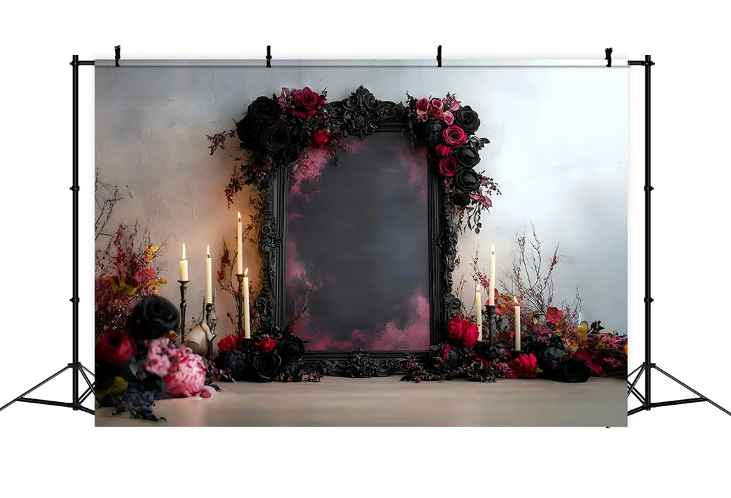 Fond Photo Vintage Cadre Bougie Rose Rouge Noire Romantique GQ58-112