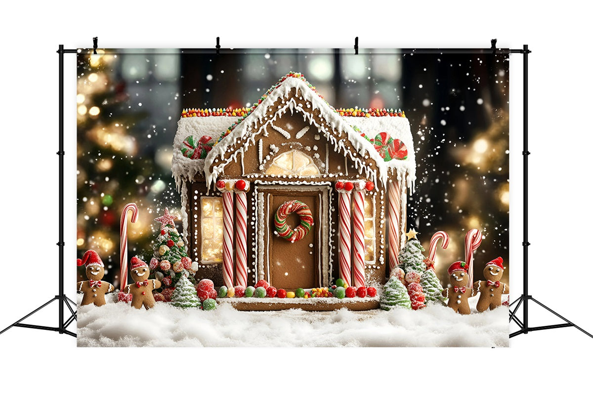 Toile de fond Noël Maison Pain d’Épices Délice Sucre d’Orge GQ58-32
